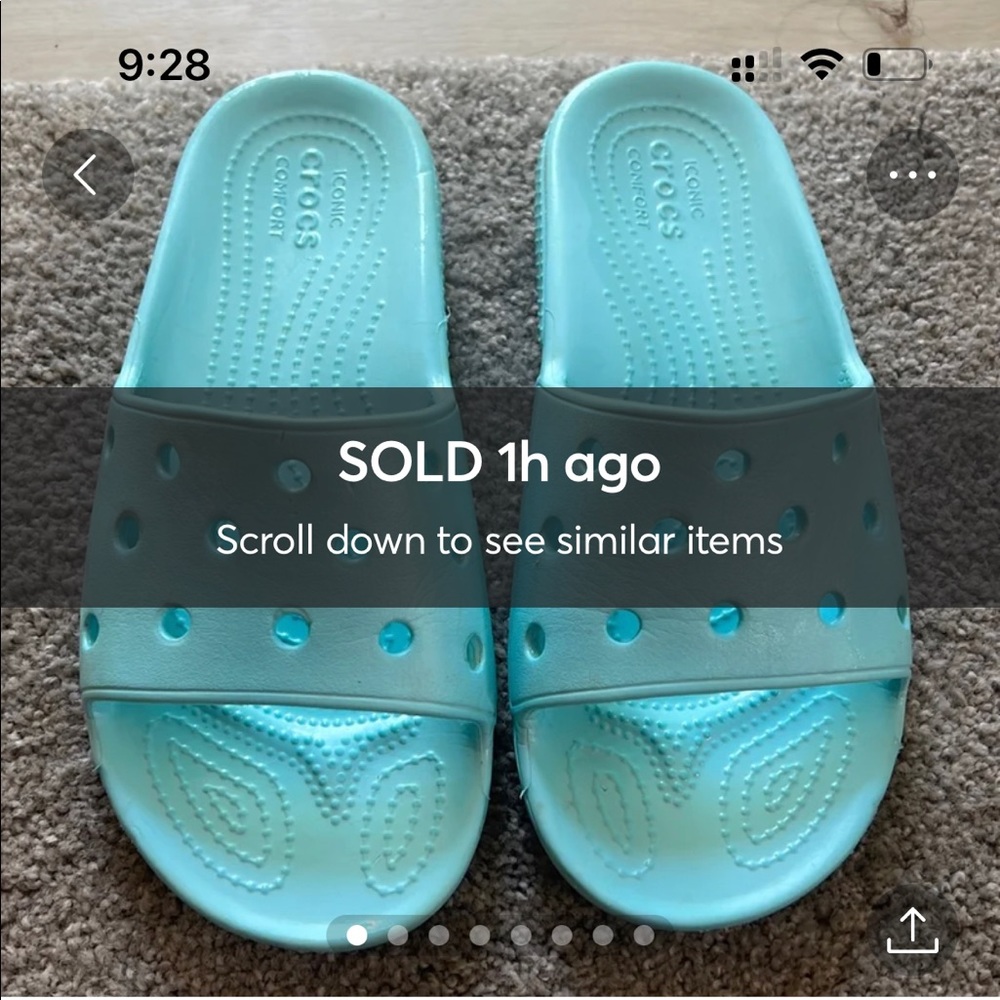 Light blue Croc Slides